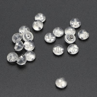 925 Ezüst Ear Nut Component, Szilikon, 6mm, 10párok/Bag, Által értékesített Bag