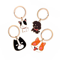 Key Chain, Zinc Alloy, Animal, guldfarve belagt, forskellige stilarter for valg & emalje, nikkel, bly & cadmium fri, Solgt af PC