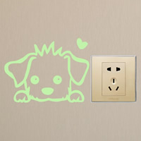 Light Switch Pegatinas, plástico PVC, Perro, adhesivo & luminoso, 120x90mm, Vendido por UD