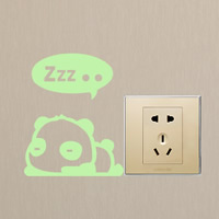 Light Switch Autocolantes, Plástico PVC, Panda, adesivo & luminosa, 100x125mm, vendido por PC