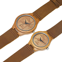 Redear®Unisex Korut Watch, Puu, kanssa mokkanahka & Lasi, erikokoisia valinnalle, Myymät PC