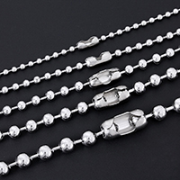 Stainless Steel Chain Ogrlica, Nehrđajući čelik, različite veličine za izbor & Lopta lanac, izvorna boja, Prodano By Strand