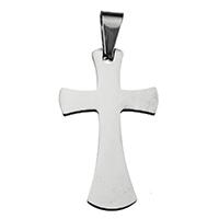 Nerezová ocel Cross Přívěsky, Nerez, Kříž, Původní barva, 21x35x2mm, Otvor:Cca 4x7mm, Prodáno By PC