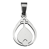 Bijoux pendentifs en acier inoxydable , larme, couleur originale, 17x26x2mm, Trou:Environ 5x9mm, Vendu par PC