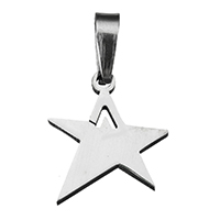 Rostfritt stål Smycken Hängen, ROSTFRITT STÅL, Star, ursprungliga färgen, 17x20x2mm, Hål:Ca 5x9mm, Säljs av PC