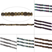 Perles hématites amagnétiques, hématite non magnétique, cube, Placage, plus de couleurs à choisir, 3mm, Trou:Environ 1mm, Environ 134PC/brin, Vendu par Environ 15.5 pouce brin