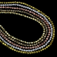 Niet-magnetische Hematiet kralen, plated, meer kleuren voor de keuze, 3mm, Gat:Ca 1mm, Ca 134pC's/Strand, Per verkocht Ca 15.5 inch Strand