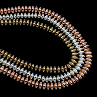 Niet-magnetische Hematiet kralen, plated, meer kleuren voor de keuze, 6x3mm, Gat:Ca 1mm, Ca 132pC's/Strand, Per verkocht Ca 15.5 inch Strand