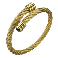 Roestvrij staal armbanden, met Hars, gold plated, verstelbaar & gefacetteerde, 11x9mm, 6mm, Binnendiameter:Ca 58mm, Verkocht door PC