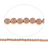 Non Magnetic Hematite Beads Flower rose gold color plated Approx 1mm Approx Sold Per Approx 15.5 Inch Strand