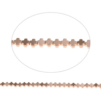 Non-magnetické Hematitové, Non-magnetický hematit, Kříž, barva růže pozlacené, 4x2.5mm, Otvor:Cca 1mm, Cca 98PC/Strand, Prodáno za Cca 15.5 inch Strand