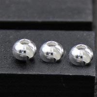 Crimp-Bead-Cover, 925 argento sterlina, 3mm, Foro:Appross. 1mm, 40PC/lotto, Venduto da lotto