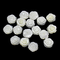 Cuentas de Concha de Labio Blanco, Concha de labios blancos, Flor, diverso tamaño para la opción & perforado medio, agujero:aproximado 0.8-1mm, 50PCs/Bolsa, Vendido por Bolsa