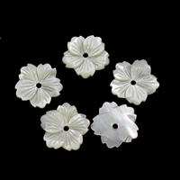 Hvide Lip Shell Perler, Hvid Lip Shell, Flower, 19.5x2mm, Hole:Ca. 2mm, 10pc'er/Bag, Solgt af Bag