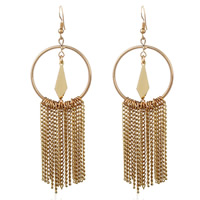 Ijzer Tassel Earring, kwast, gold plated, nikkel, lood en cadmium vrij, 90x35mm, Verkocht door pair