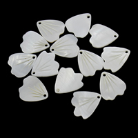 Cuentas de Concha de Labio Blanco, Concha de agua dulce, Hoja, 14x16x1mm, agujero:aproximado 0.8mm, 50PCs/Bolsa, Vendido por Bolsa