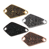 Kuutio Zirkonia Mikro Paven Messinki Connector, päällystetty, Micro Pave kuutiometriä zirkonia & 1/1 silmukka, enemmän värejä valinta, 23x13x2mm, Reikä:N. 2mm, 5PC/erä, Myymät erä