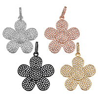 Cubic Zirconia Micro Pave Brass Pendant Flower plated micro pave cubic zirconia Approx Sold By Lot