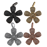 Cubic Zirconia Micro Pave Brass Pendant Flower plated micro pave cubic zirconia Approx Sold By Lot