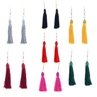 Fashion Fringe Boucles d'oreilles, alliage de zinc, avec corde en nylon & plastique ABS, fer boucle d'oreille crochet, Placage, plus de couleurs à choisir, sans plomb et cadmium, 140x40mm, Vendu par paire