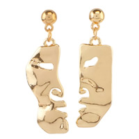 Zinc Alloy Drop Earring, roestvrij staal oorbel bericht, gold plated, lood en cadmium vrij, 15x45mm, Verkocht door pair