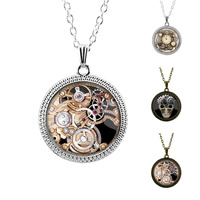 Zinc Alloy Trui Ketting, met ijzeren ketting & Glas, Rond plat, plated, tijd gem sieraden & uniseks & ovale keten & sticker, meer kleuren voor de keuze, lood en cadmium vrij, 25mm, Lengte Ca 27.5 inch, 3strengen/Bag, Verkocht door Bag