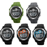 SKmei® Unisex Smykker Watch, Silicone, med plast dial & Glas & Stainless Steel, justerbar & LED & vandtæt, flere farver til valg, 48x52x15mm, Længde Ca. 9.8 inch, Solgt af PC