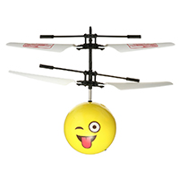 plástico Helicóptero drone bola voadora, Roda, série de expressão facial, amarelo, 160x120mm, vendido por PC