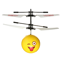 Plástico Flying Ball Drone Helicopter, Esférico, serie de expresión facial, amarillo, 160x120mm, Vendido por UD