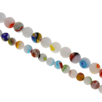 Glas Chevron Beads, Runde, håndlavet, forskellig størrelse for valg, Hole:Ca. 1mm, Solgt Per Ca. 14 inch Strand