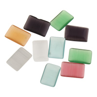 Cats Eye Cabochons Rectangle flat back mixed colors Sold By PC