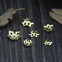 925 Sterling Silber Perlenkappe, Blume, vergoldet, verschiedene Größen vorhanden & hohl, verkauft von Menge