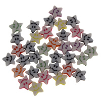 Akryl Cabochons, Star, blandade färger, 9x3.5mm, Ca 3560PC/Bag, Säljs av Bag