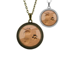 Unisex Necklace Zinc Alloy with iron chain & Glass Flat Round plated time gem jewelry & oval chain & decal lead & cadmium free 25mm Length Approx 27.5 Inch Sold By Bag