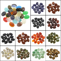 Gemstone Cabochons, Ädelsten, Flat Oval, olika material för val, 15x20x6mm, 100PC/Bag, Säljs av Bag