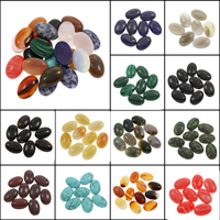 Edelstein Cabochons, flachoval, verschiedenen Materialien für die Wahl, 20x30x7mm, 100PCs/Tasche, verkauft von Tasche