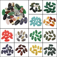 Gemstone Cabochons, Ædelsten, Flad Oval, forskellige materialer til valg, 15x30x8mm, 100pc'er/Bag, Solgt af Bag