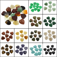 Gemstone Cabochons, Ædelsten, Heart, forskellige materialer til valg, 23x25x7mm, 100pc'er/Bag, Solgt af Bag