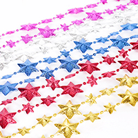 Plastic Christmas Hanging Ornaments Star painted Christmas jewelry 15mm 20mm 35mm Sold Per Approx 1.8 m Strand