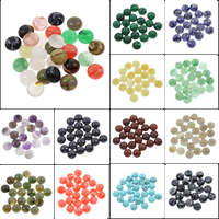 Edelstein Cabochons, flache Runde, verschiedenen Materialien für die Wahl, 12x5mm, 100PCs/Tasche, verkauft von Tasche