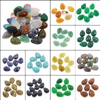 Gemstone Cabochons, Ädelsten, Dropp, olika material för val, 18x25x7mm, 100PC/Bag, Säljs av Bag