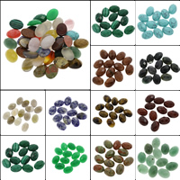 Cabochons gemstone, Oval Maol, ábhair éagsúla do rogha & lámhdhéanta ilghnéitheach, 13x18x6mm, 100ríomhairí pearsanta/Mála, Díolta De réir Mála