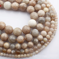 Sunstone Bead, Runde, naturlig, forskellig størrelse for valg, Solgt Per Ca. 15 inch Strand