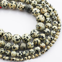 Dalmatiske Beads, Dalmatiner, Runde, naturlig, forskellig størrelse for valg, Solgt Per Ca. 15 inch Strand