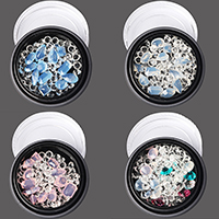 3D Nail Art Decoration Resin Rhinestone with Plastic Box & Rhinestone Sold By Box