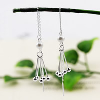 Brass Drop Earring with ABS Plastic Pearl real silver plated nickel lead & cadmium free 27mm Sold By Pair