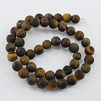 Tiger Eye Kralen, Ronde, natuurlijk, verschillende grootte voor keus & frosted, Gat:Ca 1-2mm, Lengte Ca 14.5 inch, Verkocht door Lot