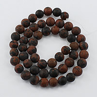 Perles obsidiennes acajou, Obsidien d'acajou, Rond, naturel, normes différentes pour le choix & givré, Trou:Environ 1-2mm, Longueur Environ 16 pouce, Vendu par lot