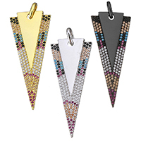 Cubic Zirconia Micro Pave Brass Pendant Triangle plated micro pave cubic zirconia Approx Sold By Lot