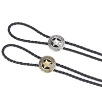 alliage de zinc collier de chandail, avec corde en nylon, Pentagram, Placage, unisexe & réglable, plus de couleurs à choisir, protéger l'environnement, sans nickel, plomb et cadmium, Vendu par Environ 39.3 pouce brin